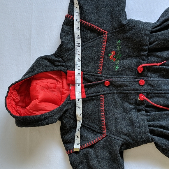 Vintage Osh Kosh girls charcoal gray wool blend coat size 4T / 5T - Picture 11 of 12